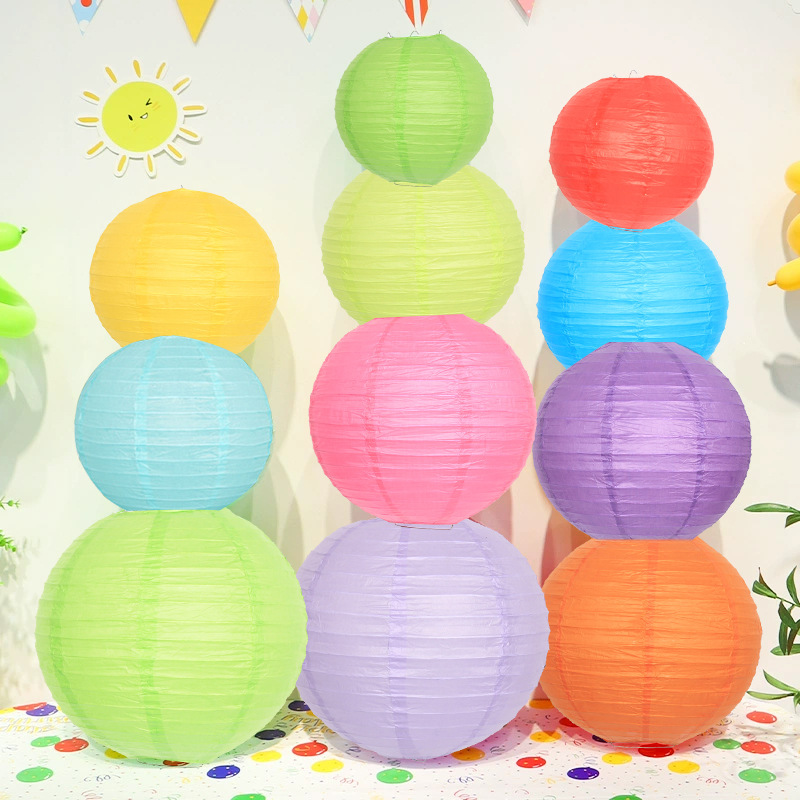 Picture of [Hengyue] National Day and Mid-Autumn Festival Wedding Shopping Mall Decoration Round Paper Lanterns DIY Handmade Lanterns Manufacturer