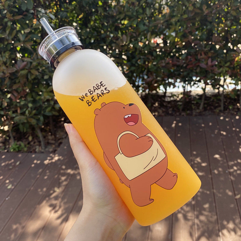 Picture of Large-capacity Plastic Straw Large Water Cup Plastic Wholesale Water Bottle High-looking Big Fat Cup Water Kettle Cute Summer