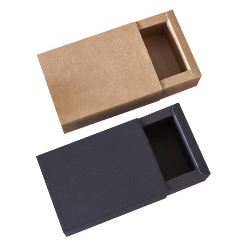 In stock Kraft paper box pvc transparent drawer box folding box wholesale universal color box packaging box customization small batch