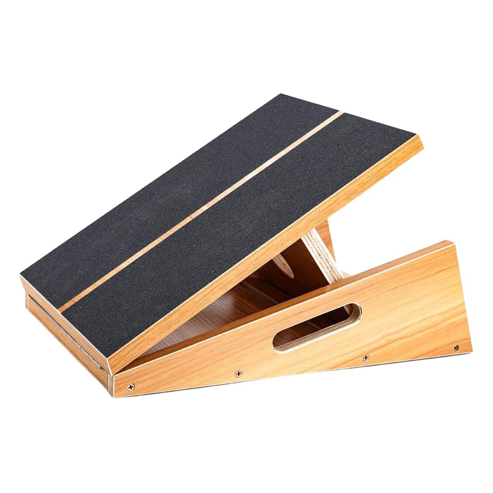 Wooden adjustable folding balance board fitness equipment rehabilitation training calf stretcher standing bar