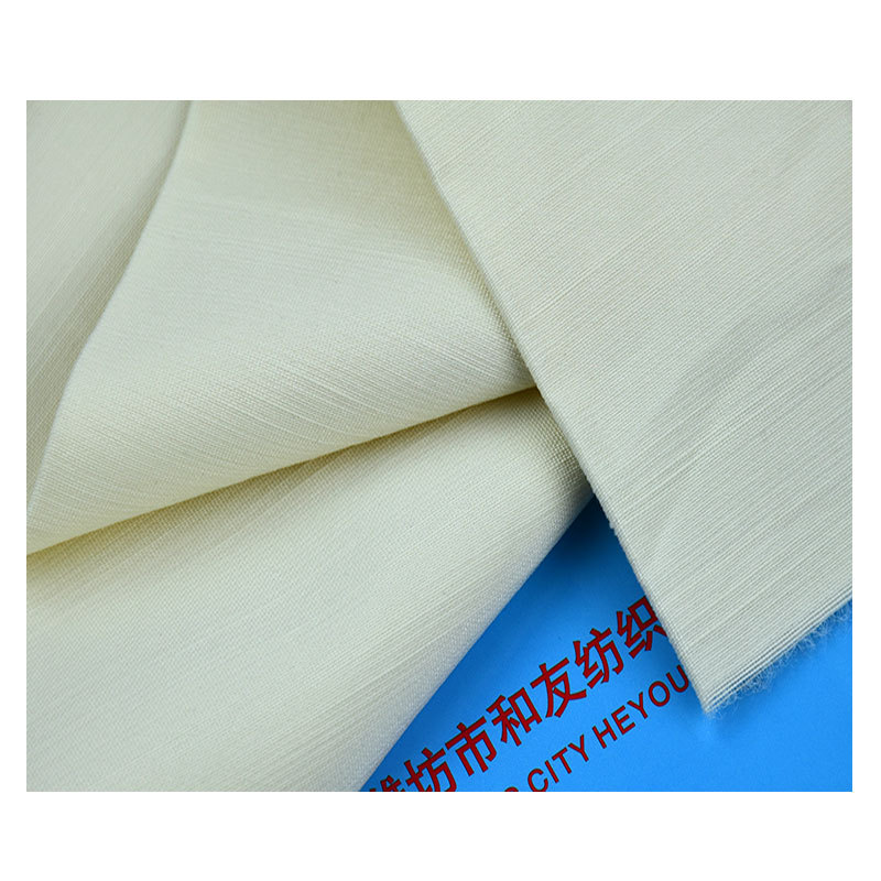 Single hole TR slub cloth plain TR imitation linen slub fabric polyester viscose blended shirt skirt fabric