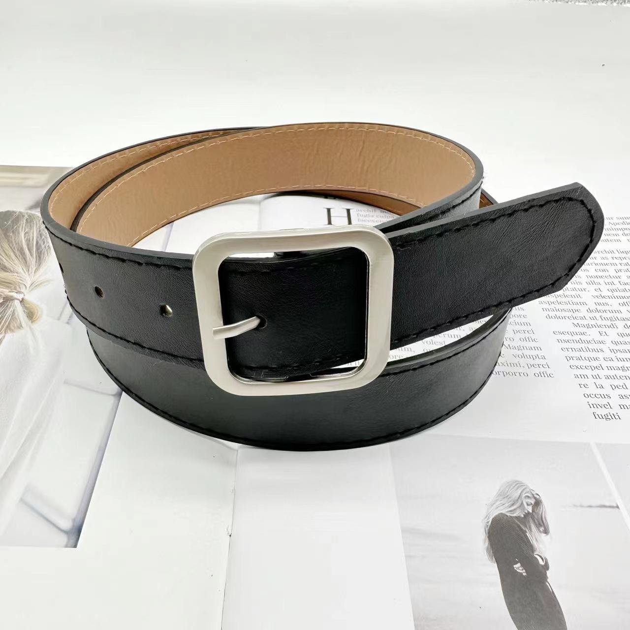 Picture of New Square buckle belt for women South Korea fashion all-Match belt Chic student casual retro Chic color buckle belt pants belt