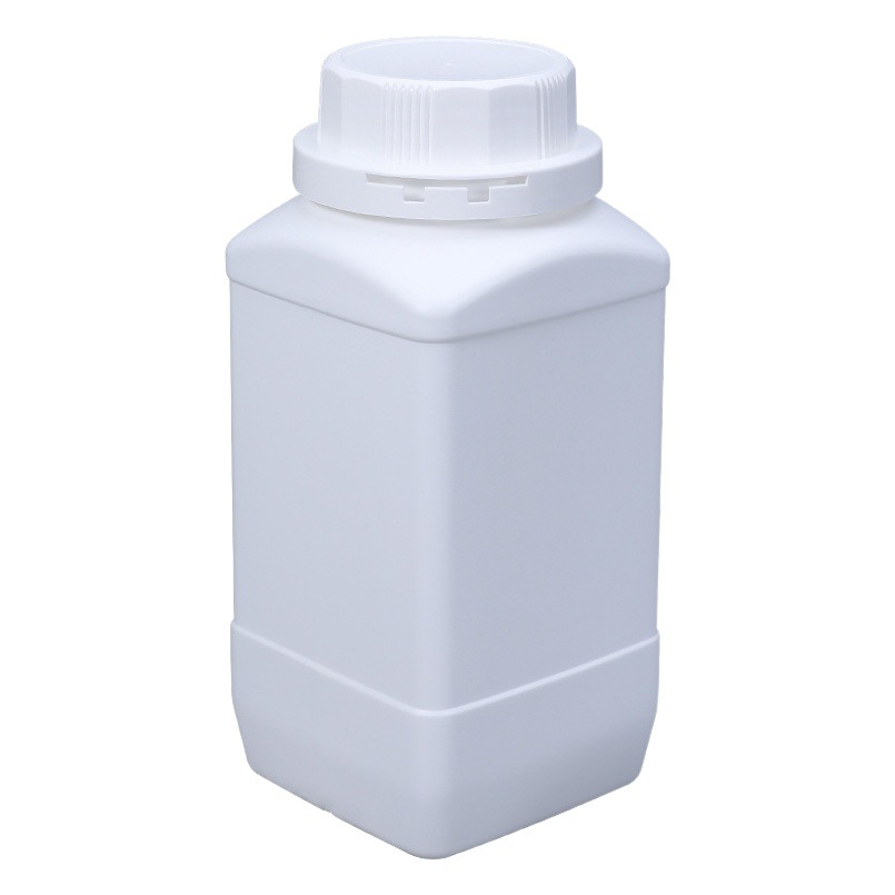 1L Chemical Large Mouth Square Bottle Hdpe Chemical Solid Reagent Bottle 1000ml Pesticide Bottle with Inner Cap Plastic Bottle Wholesale