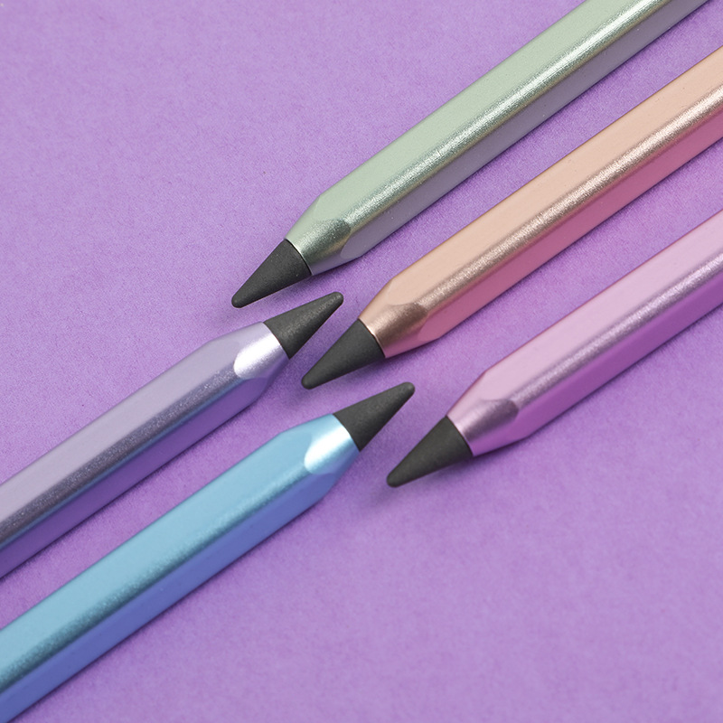 Picture of Metal pen eternal pen eternal pencil square 5 Color student supplies basic supplies wholesale
