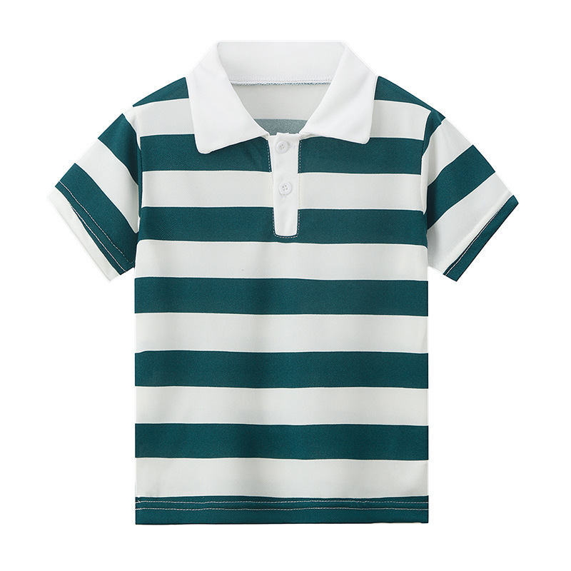 Picture of Overseas Cross-border Platform Children's Striped Multicolor Polo Shirt Boys Gentleman Casual Short-sleeved Girls Solid Color All-match T