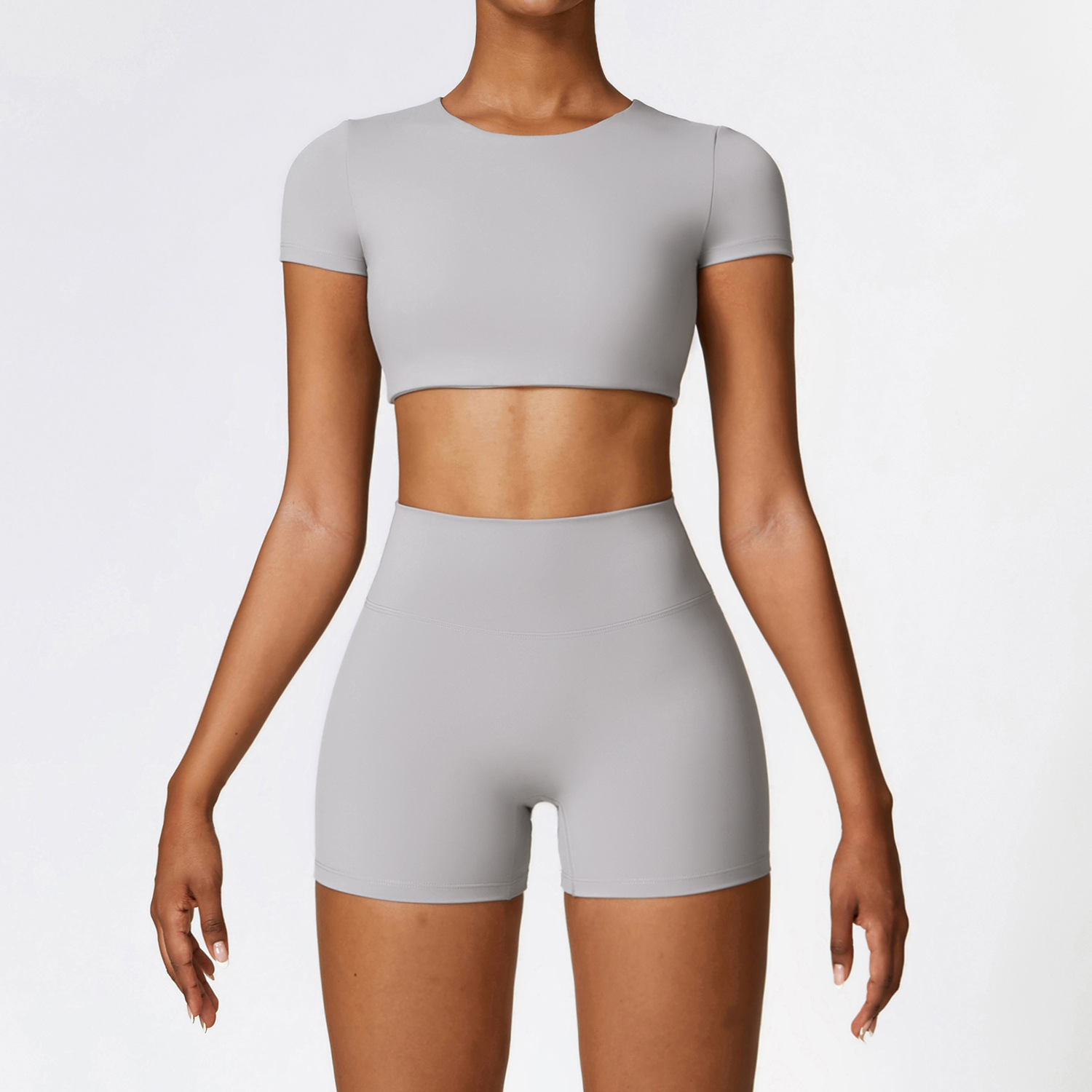 Picture of Zechuang European and American tight brushed yoga suit quick-drying workout clothes winter outdoor running sports suit female 8519
