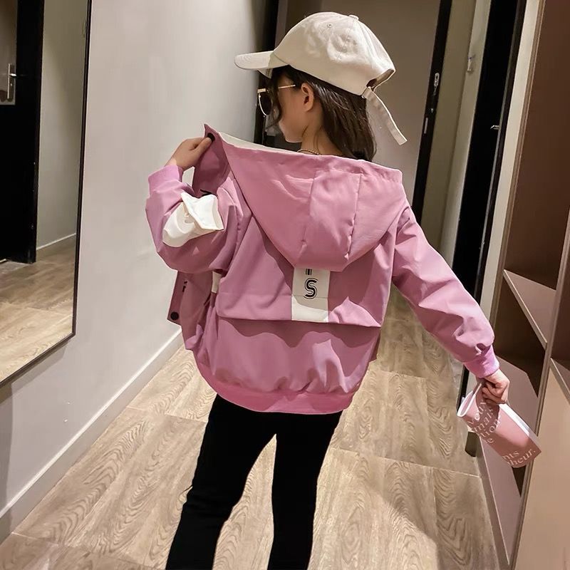 Picture of Girls' Autumn Coat 2022 New Western Style 5-Year-Old Girl Korean 6 Fixture Net Red 7 Middle and Big Children 8 Spring and Autumn Coat