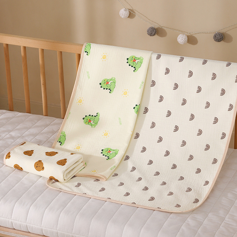 Picture of Baby Care Pad Waterproof Washable Pure Cotton Breathable Large Size Kindergarten Kidsren Can Use Baby Diaper Pad