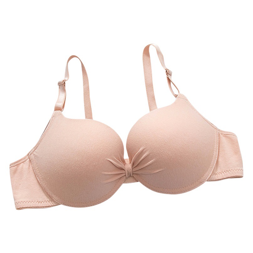 Spring New Style Bra Women's Comfortable Cotton with Steel Ring Upper Thin Lower Thick Small Chest Gathering Adjustable Girls' Underwear