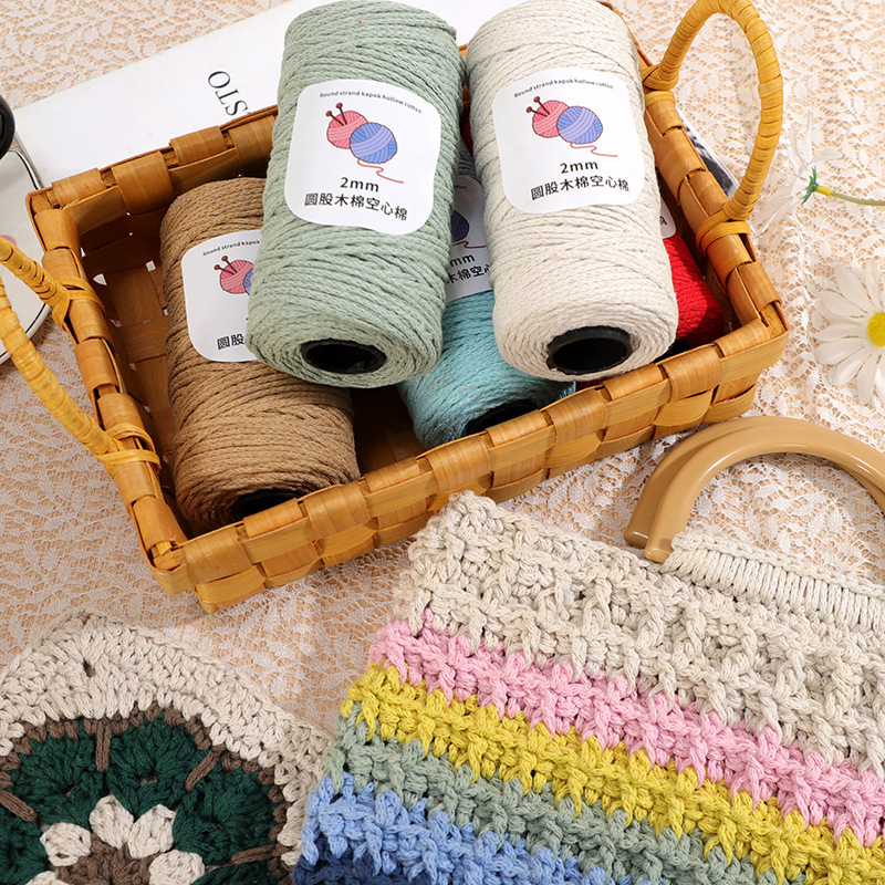 Picture of Explosions 2mm round strand hollow yarn European-style hook bag hollow Diy thread color multi-hand crochet collocation