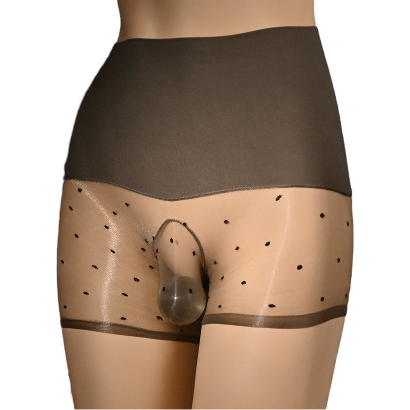 1D ultra-thin Aurora dots fully transparent sexy men's hip-exposed 360 seamless boxer sexy underwear thin flash temptation