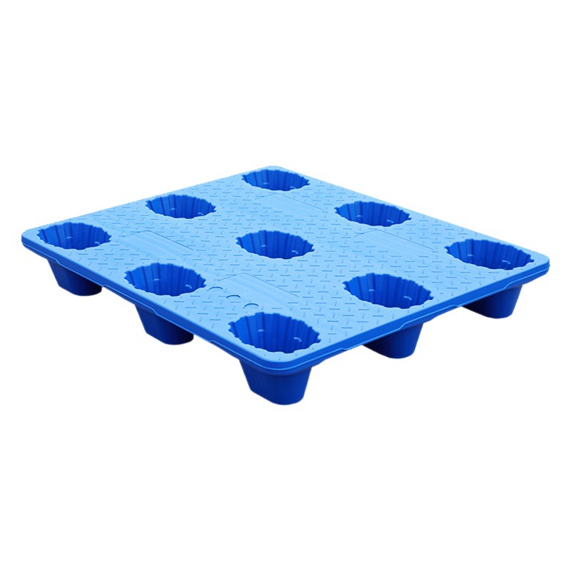 1210 Nine-Leg Blow Molding Tray Non-Slip Plastic Pallet Warehouse Moisture-Proof Pad Logistics Plastic Pallet Drag Board Manufacturer