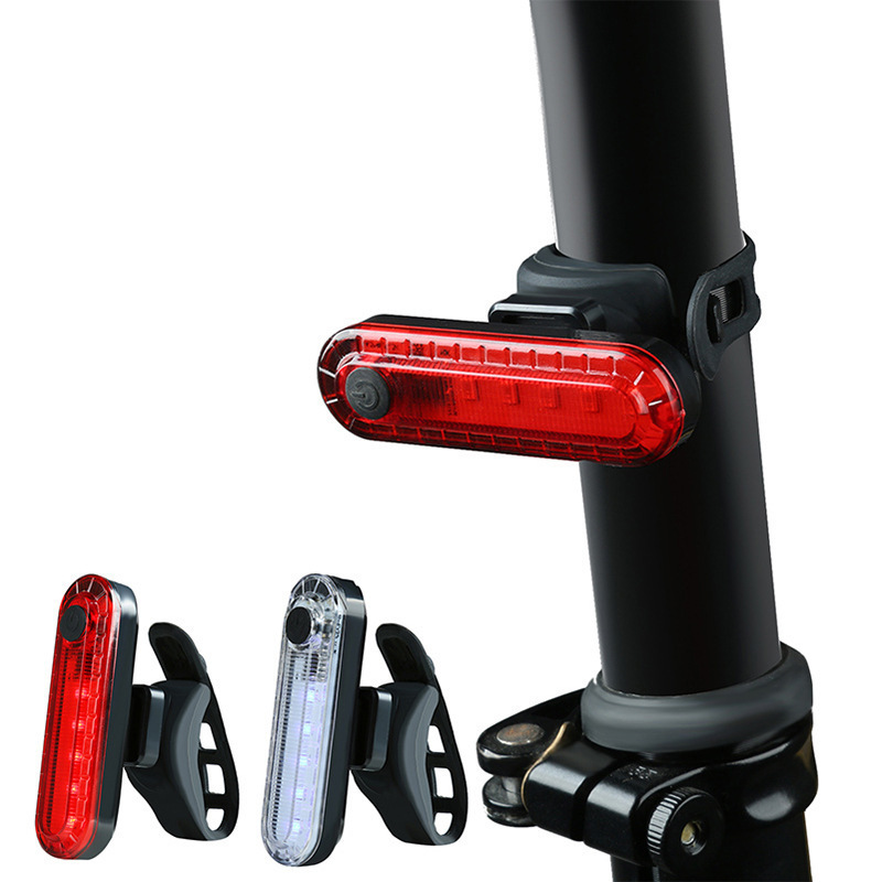 Bicycle Tail Light Warning Light USB Charging Tail Light Mountain Bike Light Riding Light Highlight Charging Light Riding Accessories