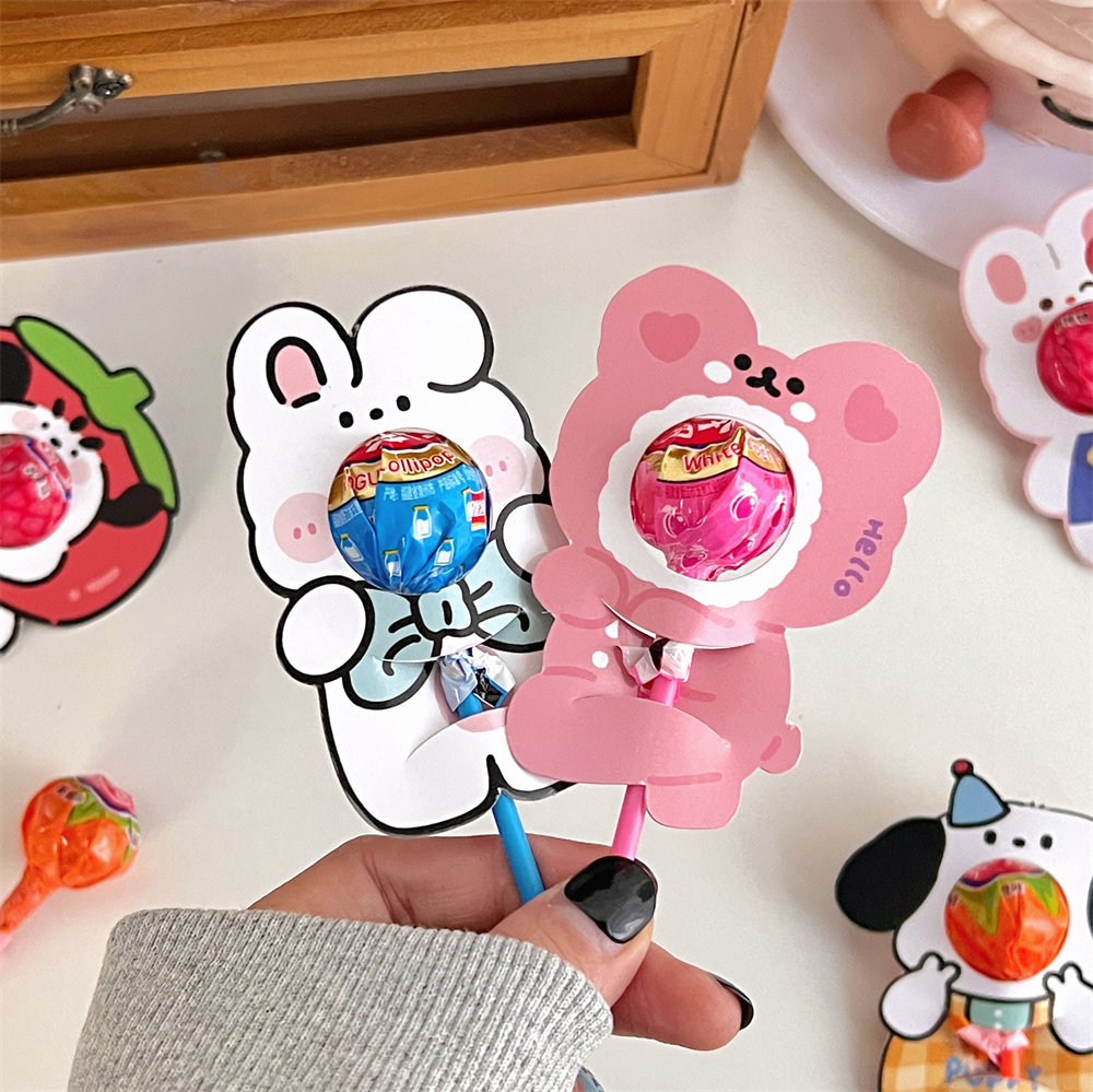 Picture of Tengyi original Christmas lollipop cardboard card blessing greeting card children's candy gift packaging decoration card