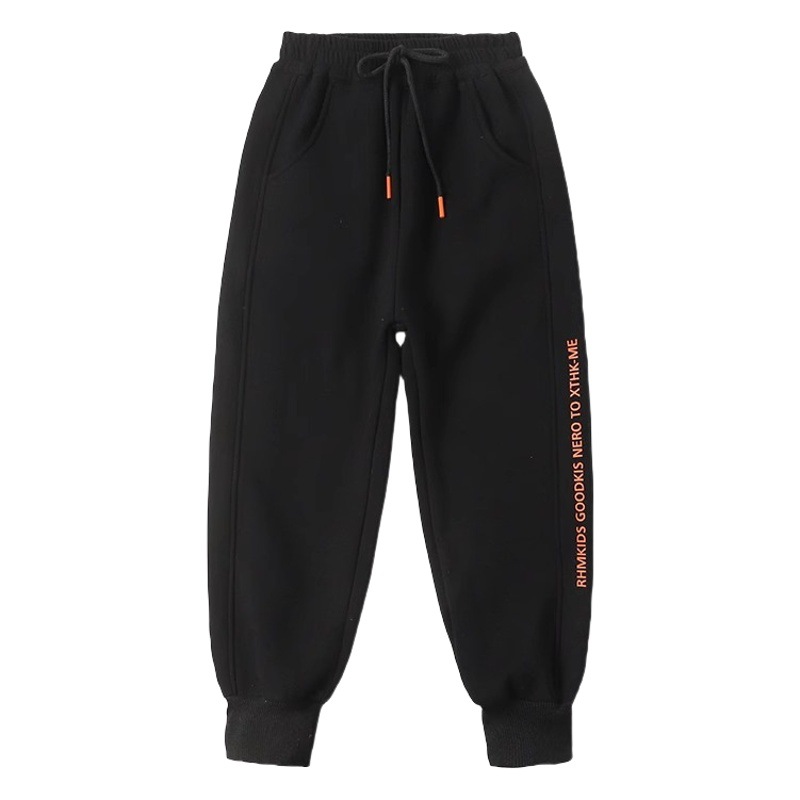 Boys' Winter fleece-lined Thickened Pants Sports Pants Children's Sweatpants Lamb Velvet Warm One-piece Velvet Children's Trousers