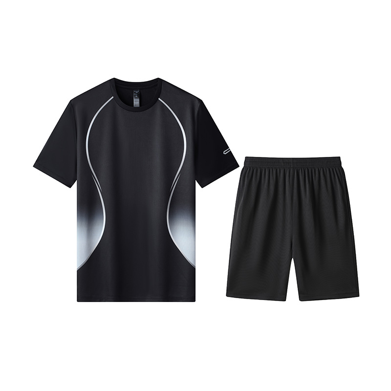 Picture of Quick-Drying Short-Sleeved Men's Ice-Feel Summer Sports Suit, Loose and Breathable Casual Versatile Fitness Sportswear