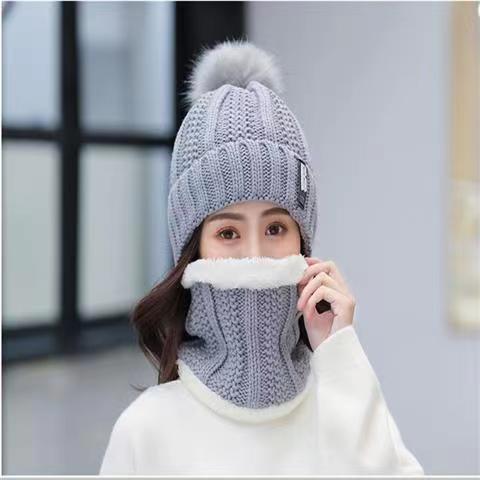 Picture of Hat Women's Autumn and Winter Velvet Thickeneded Korean Style Versatile Warm Cycling Women's Knitted Cold-Proof Hat Ear Protection Hat