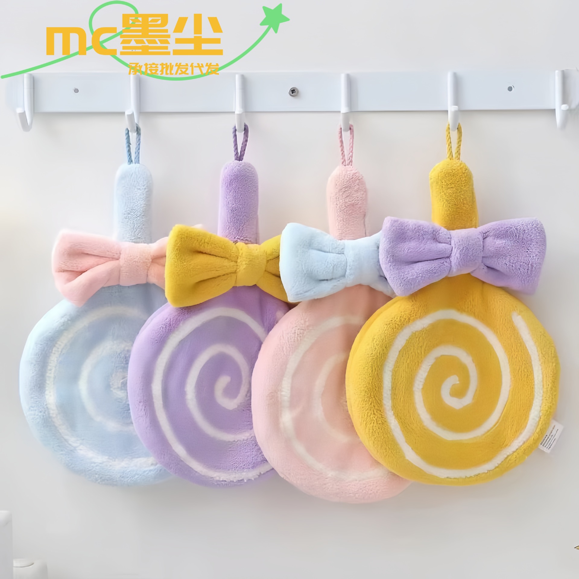 Cute hand towel children's hanging small towel kitchen bathroom handkerchief thickened soft absorbent lint-free quick-drying