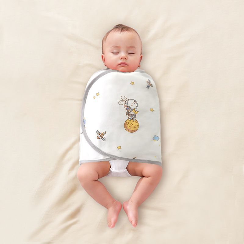 Picture of Baby Anti-Fright Sleeping Bag Newborn Baby Swaddle Spring and Autum Pure Cotton Type a Sleeping Anti-Fright Swaddling Towel