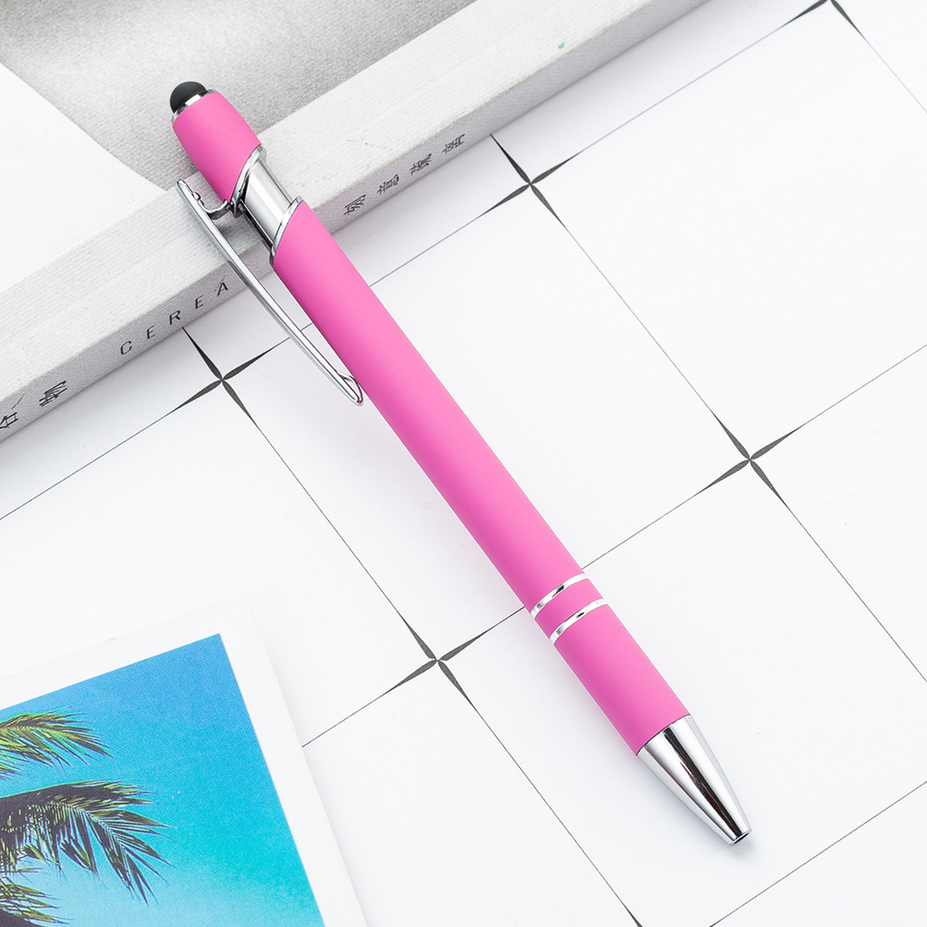 Picture of Spot wholesale touch screen capacitance Pen Press Metal Ballpoint Pen advertising pen printing logo creative beauty pen manufacturers