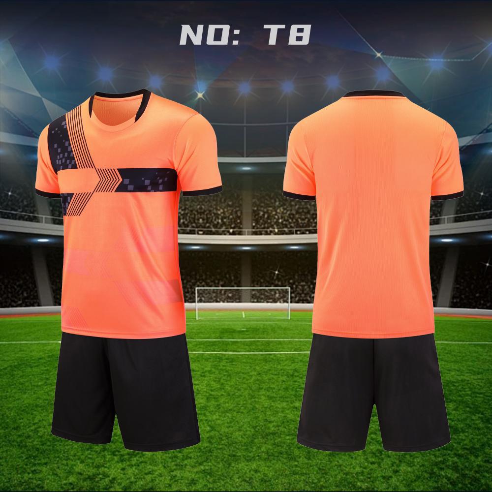 Summer New Children's Football Clothing suit Male College Students Competition Clothing Jersey Light Plate Short Sleeve Training Clothing Female T8