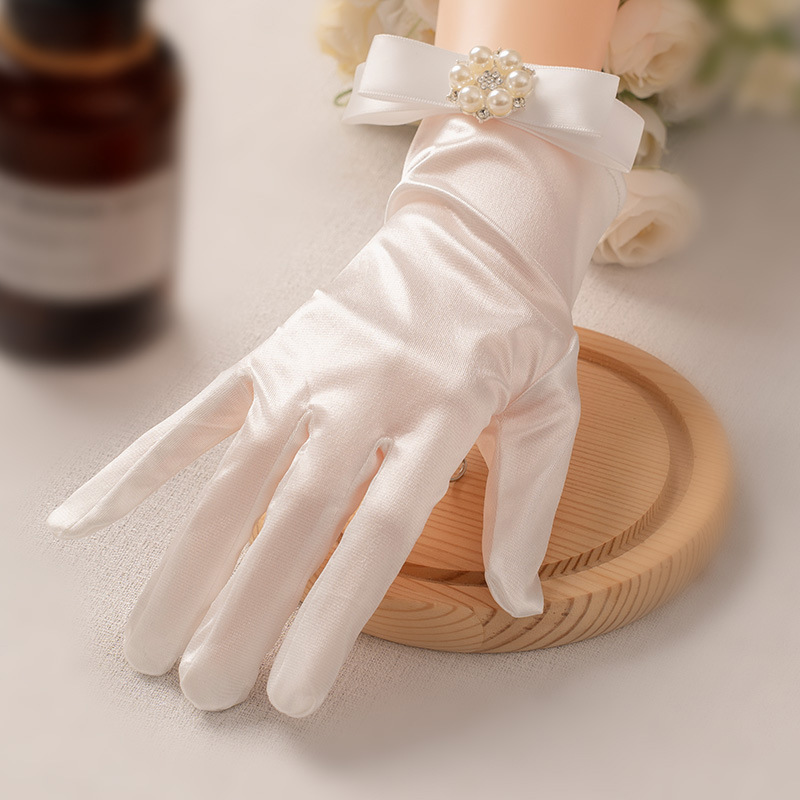 French wedding dress vintage gloves bridal wedding lace satin satin photography props photography white advanced gloves