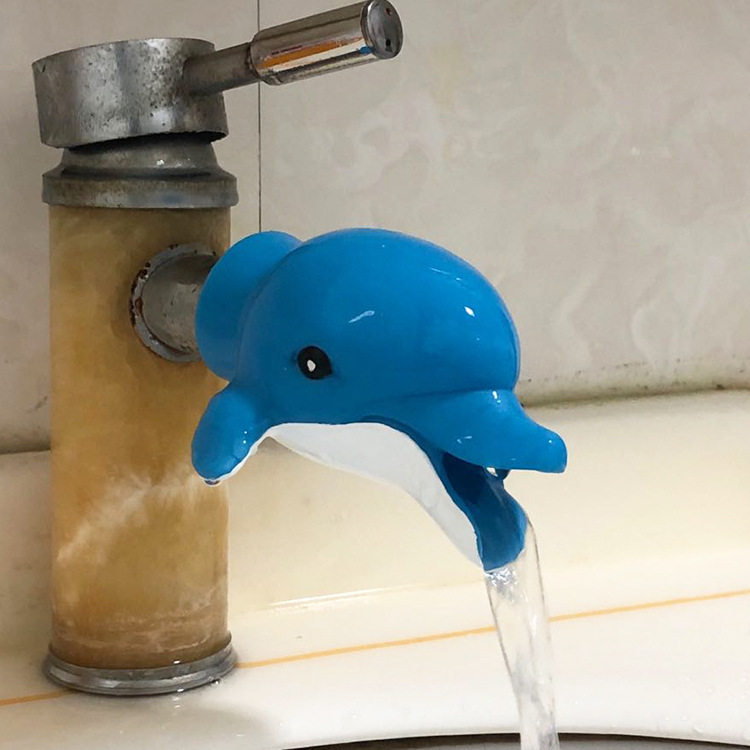 Picture of Cartoon children's hand washing extender splash-proof water guide sink baby hand washing aid faucet extension hand washing device