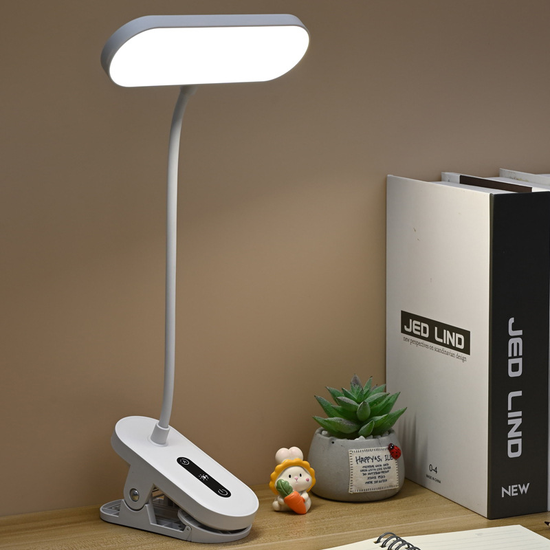 Clip Table Lamp Dormitory Home Eye Protection Lamp Desk Led Rechargeable Bedroom Bedside Lamp Dimmable Desktop