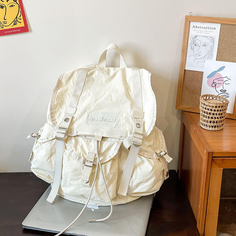 Picture of Korean Niche Design Casual Pleated Backpack 2025 New Nylon Versatile Large Capacity Lightweight Travel Backpack