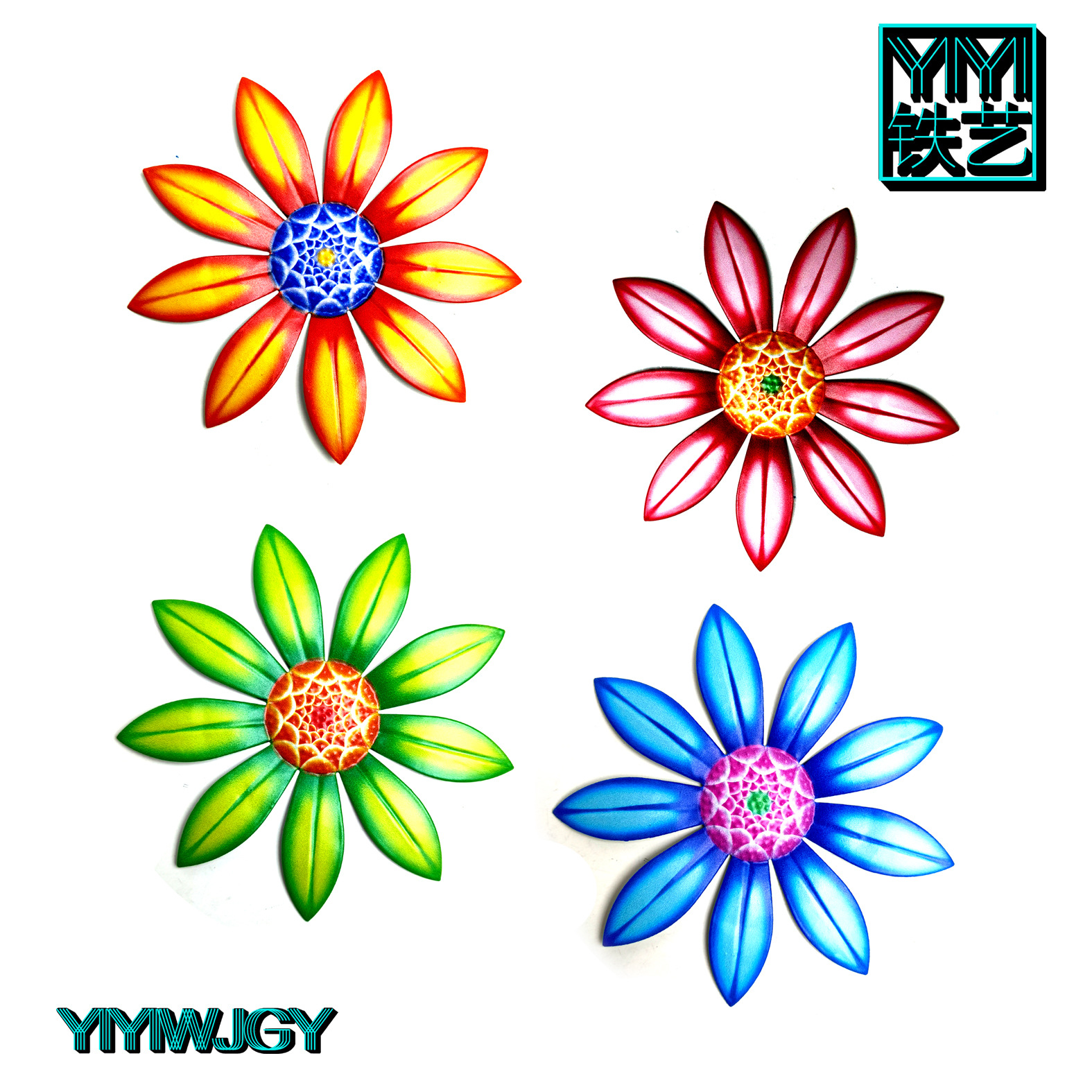 Amazon Supply New Products Shelf Home Craft Gift Wall Decoration Iron Flower Wall Hanging Decoration Indoor and Outdoor Decoration