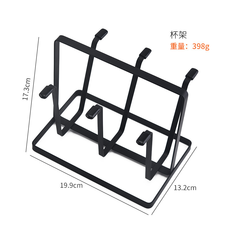 Picture of ins style Cup holder storage rack Japanese-style iron glass water Cup inverted rack countertop Cup organizing draining rack wholesale