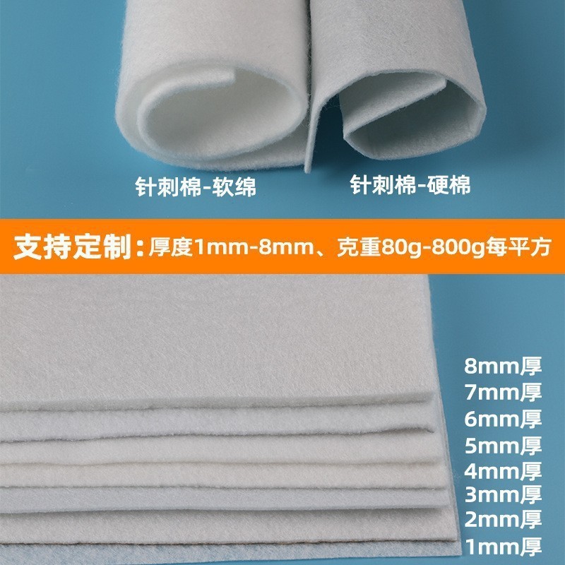 Picture of Customized Degradable Needle-Punched Cotton White 220g Plant Fiber Absorbent Cotton Filter Cotton Filled Needle-Punched Non-Woven Fabric