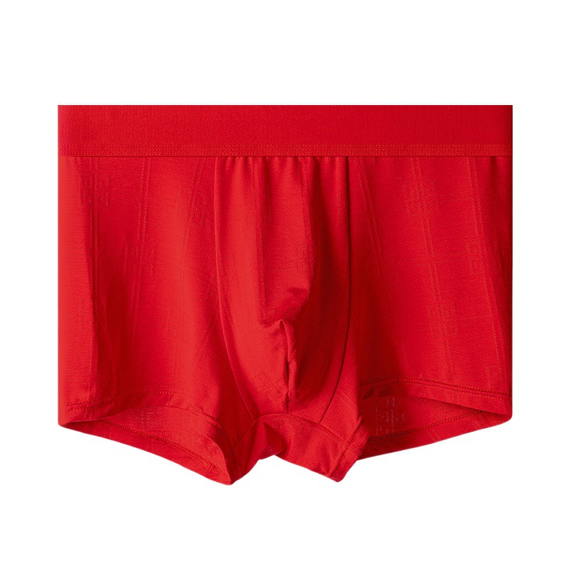 Men's underwear modal mid-waist solid color boxers breathable red solid color boxers