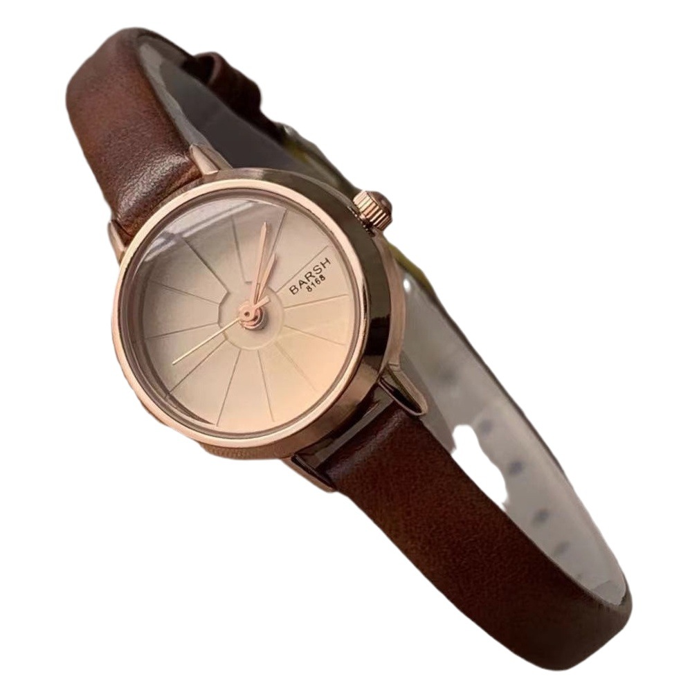New fashion student women's watch women's simple niche retro belt small disc high-grade quartz women's watch