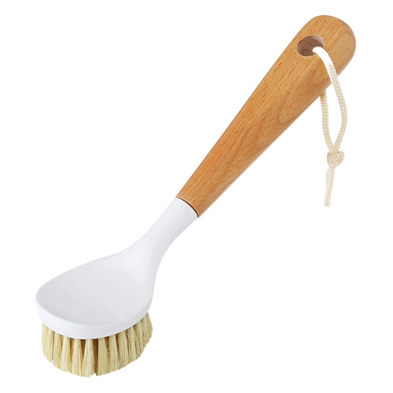 Household Kitchen Sisal Long Handle Cleaning Brush Dishwashing Brush Beech Wash Pot Brush Non-Stain Oil Cleaning Stain Brush Wholesale