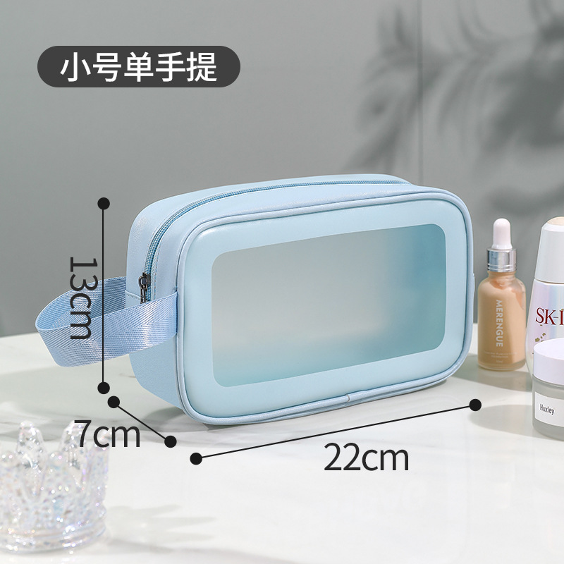 Picture of PVC Transparent Cosmetic Bag Simple Large Capacity Bath Bag PU Waterproof Portable Toiletry Bag Portable Travel Storage Bag