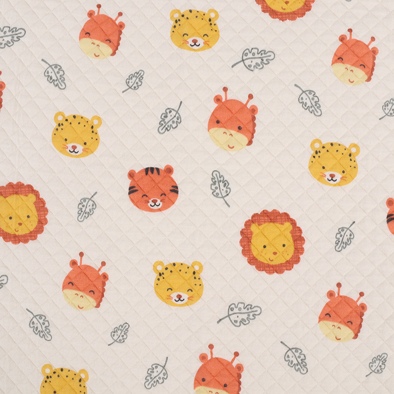 Picture of Original White Diamond Lattice Jacquard Air Layer Printed Baby Quilted Fabric Baby Jumpsuit Sleeping Bag Quilted Fabric
