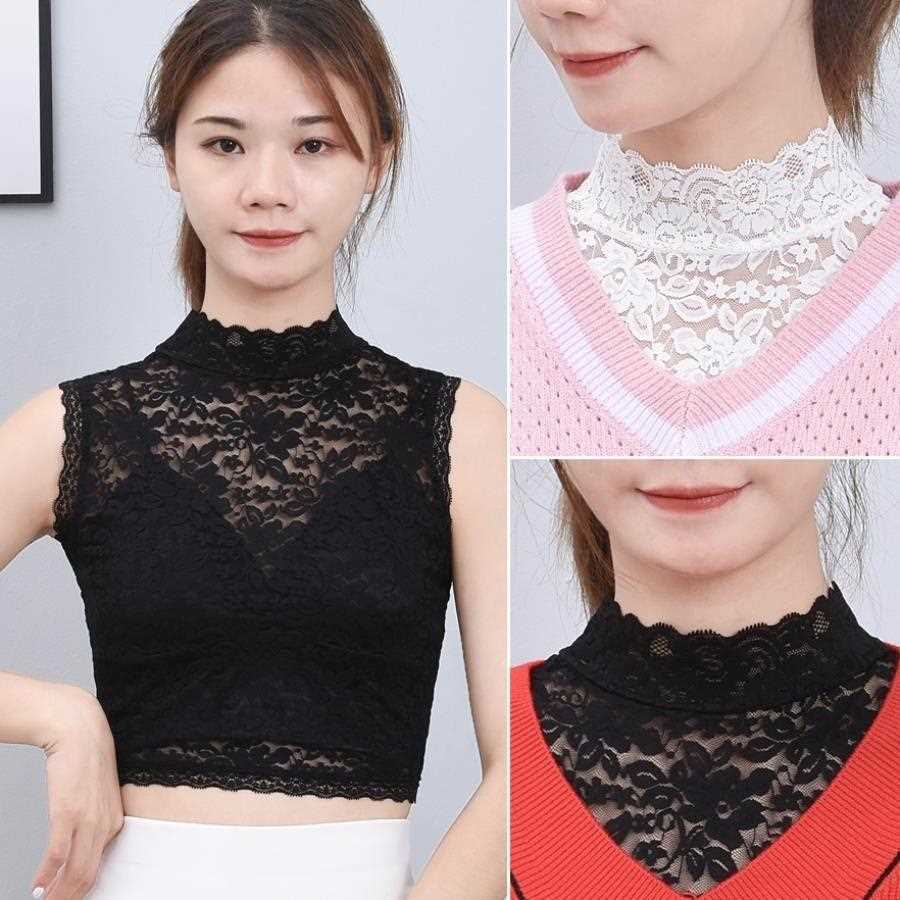False Collar Women's All-match False Collar Spring and Autumn Shirt Collar with Sweater 2022 New Lace Autumn and Winter Base Inner Lace
