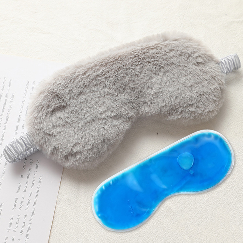 Picture of Rabbit Fur Blackout Sleep Eye Mask, Breathable, Skin-Friendly Plush Eye Mask, Autumn and Winter Ice Pack Style, Cute Home Eye Mask Wholesale