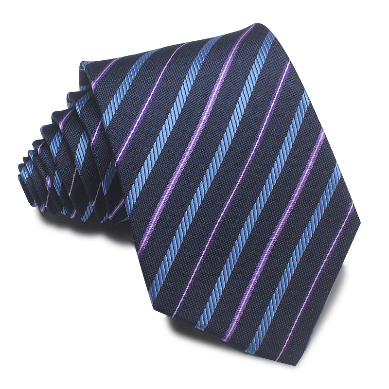 Picture of 25 New 8cm Polyester Jacquard Stripesd Tie 7cm Men's and Women's Business Formal Wear Casual High-End Red Black Blue