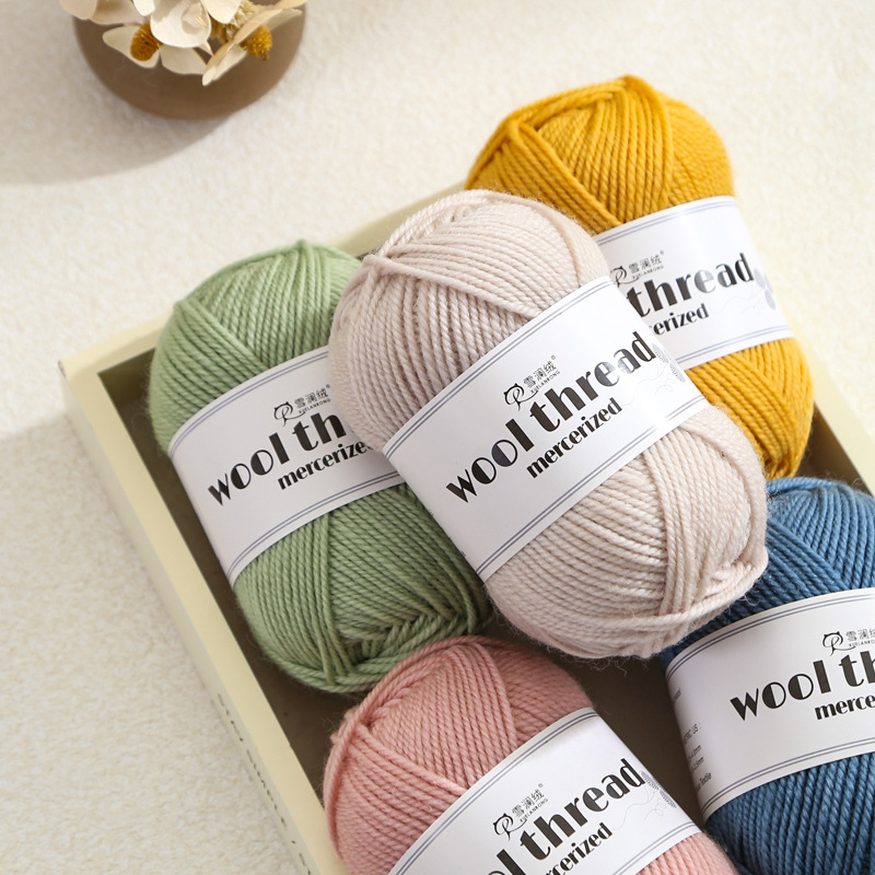 3 Strands of Xuelan Wool Thread Mercerized Wool Thread Sweater Scarf Hat Shawl DIY Wool Ball Handmade Crochet Wool Thread