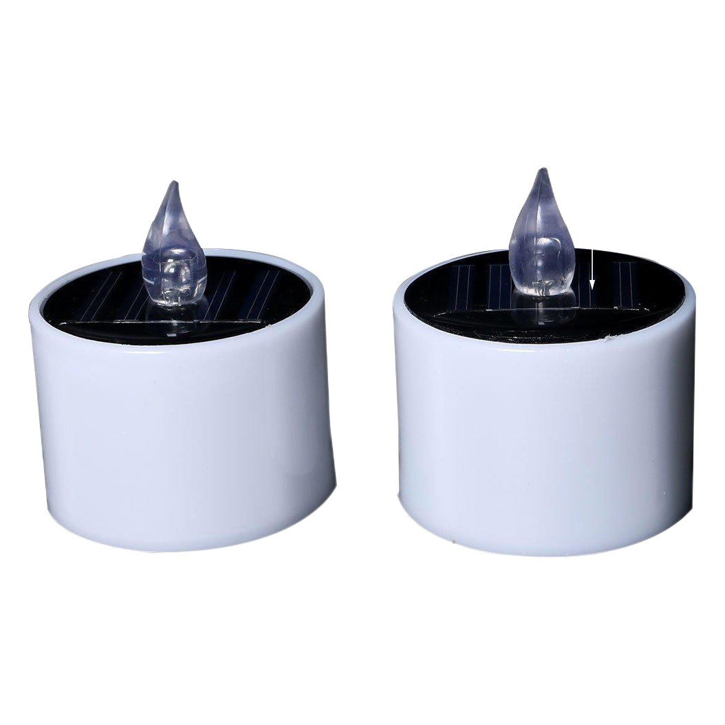 Cross-border LED solar candle light tea wax smokeless night light intelligent light flash