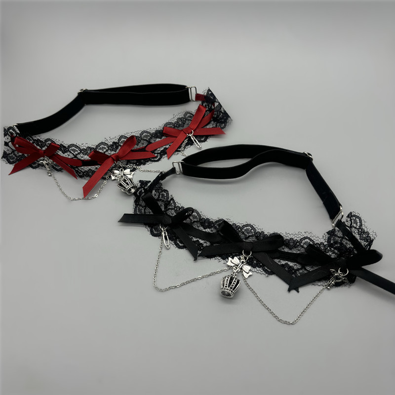 Picture of Dark Princess Original Lolita Red Lace Crown Lace Leg Ring Gothic Sexy Jk Spice Bow Leg Chain