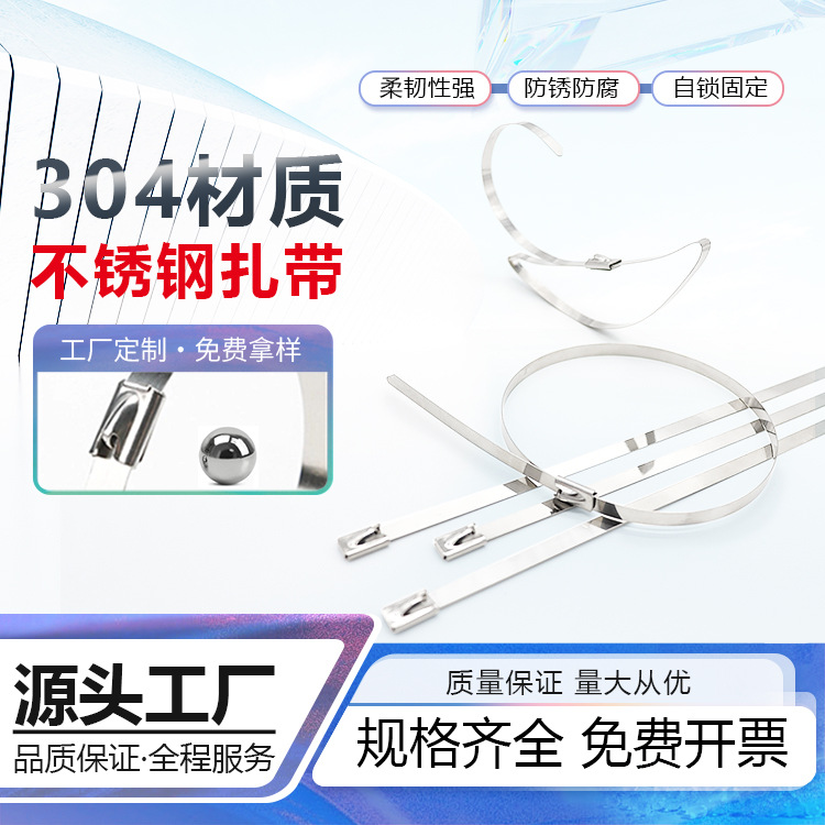 CHS Changhong 304 stainless steel cable tie 10*300*400*800 self-locking metal outdoor garden high temperature wholesale