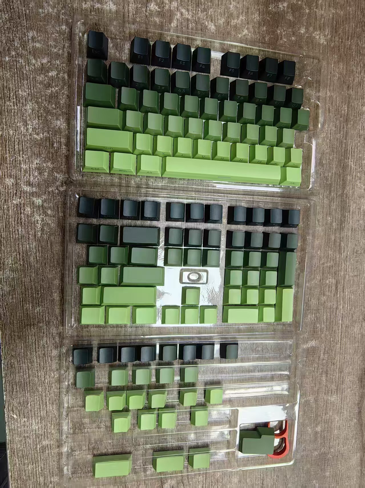 Picture of Wholesale factory height side engraved transparent keycap PBT two-color gradient large full set of sublimation personality keyboard cap
