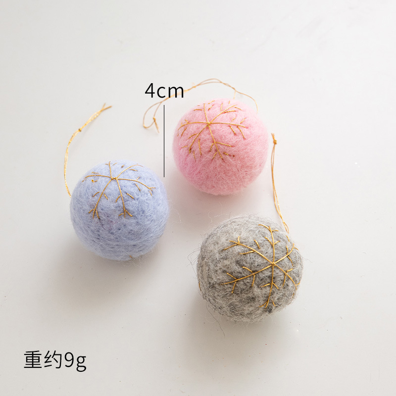 Picture of NUCHI Cross Border Christmas Decoration Wool Felt Snowflake Christmas Tree Decoration Ball Small Pendant Christmas Decoration Hanging Ornament