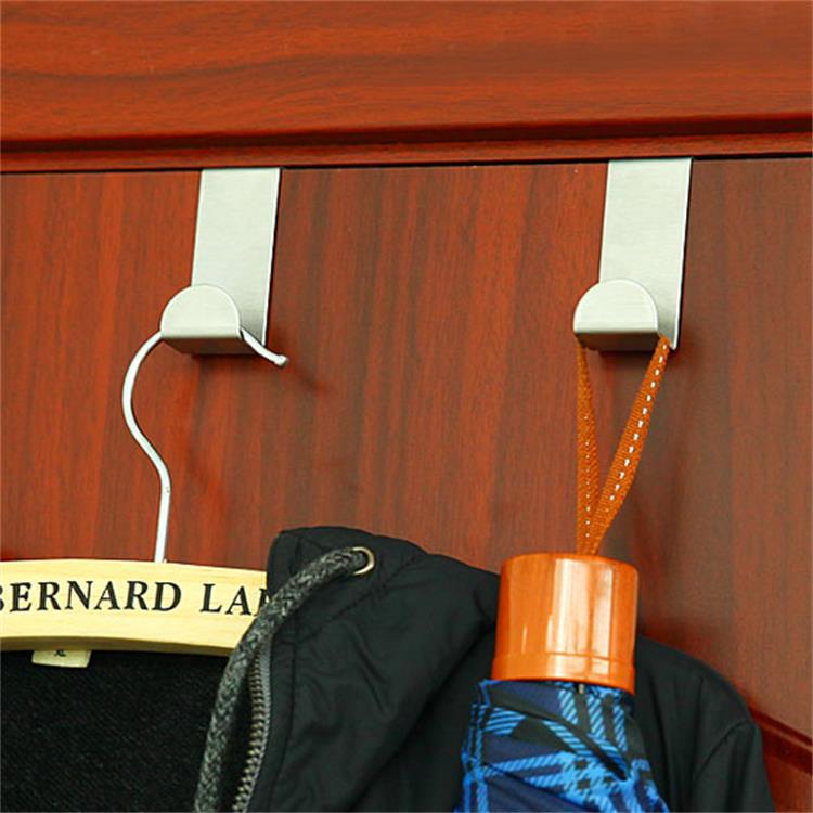 Picture of Creative Z-Shaped Door Back Hook Stainless Steel Traceless Nail-Free Hook Door Back Clothes Hook S-Shaped Hook 2 Pack