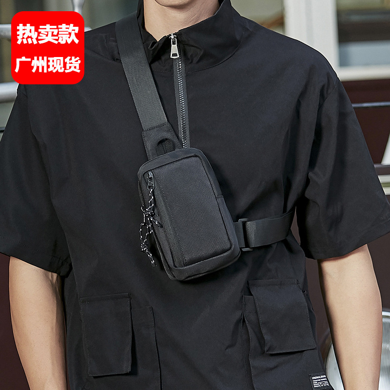 Crossbody Bag Men's Passbook Bag Street Fashion Sports Travel Chest Bag Ins Men's Crossbody Bag Simple Cross Bag