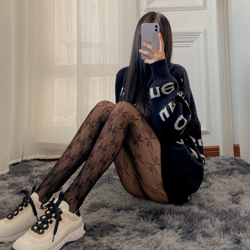 Picture of Trendy Sexy Jacquard Fishnet Stockings, Erotic Sheer Stockings, Hollow-Out Fishnet Pantyhose, Various Styles in Stock, Versatile
