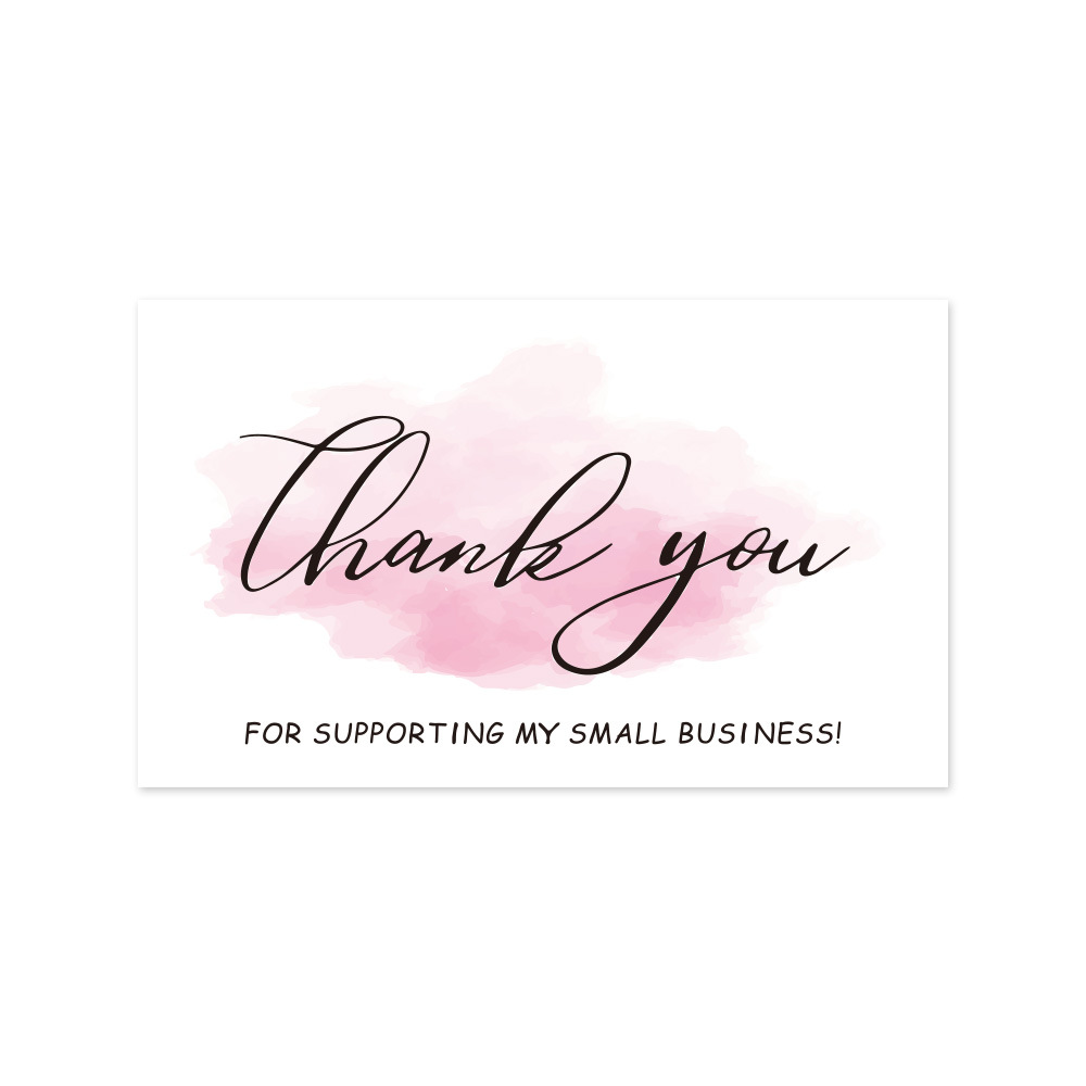 Picture of Amazon Cross-Border Wholesale Pink Thank You Card Coated Paper Card Thank You Gift Card Packaging Card